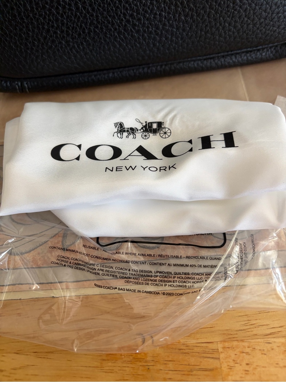 Coach Black Pebbled Leather Shoulder Bag with Gold-Tone Hardware - Picture 8 of 8
